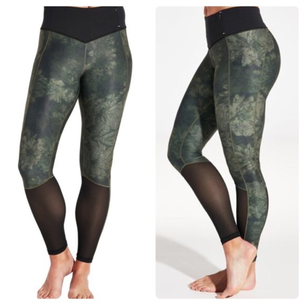 CALIA floral camo printed v waist leggings